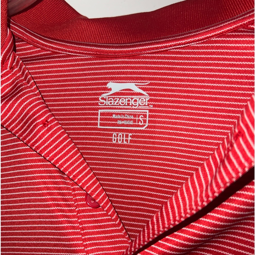 Slazenger Men’s Red White Striped Golf Polo Shirt Small